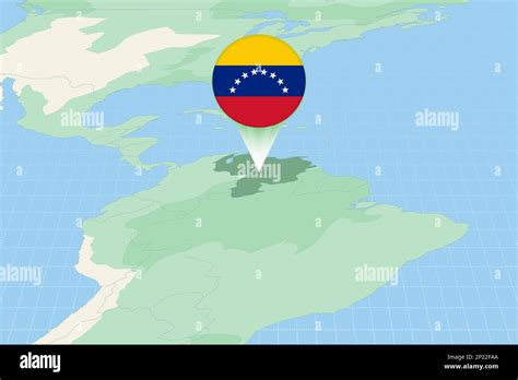 Map illustration of Venezuela with the flag. Cartographic illustration ...