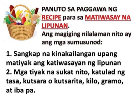 Recipe Para Sa Matiwasay Na Lipunan - mga paksa