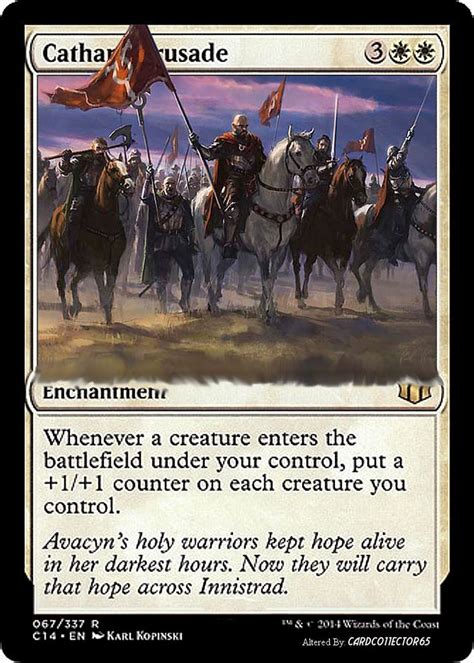 a card for cathar russell's crusader, which is featured in the game