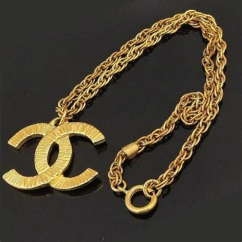 CHANEL vintage cc coco logo gold necklace pendant | Etsy