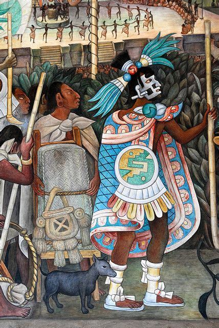 Warrior and Xolo Dog | Diego rivera art, Latin american art, Aztec art