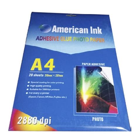 Papel Fotográfico A4 Adhesivo American Ink