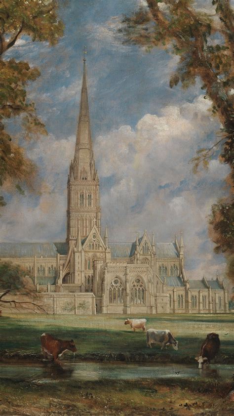 Salisbury Cathedral from the Bishop's Grounds, painting by John ...