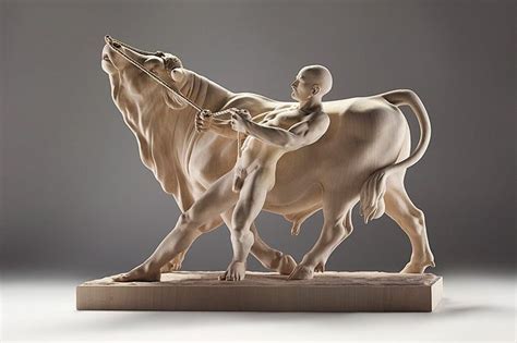 Bull & Man #wooden #sculpture by Giuseppe Rumerio | Sculpture, Animal ...