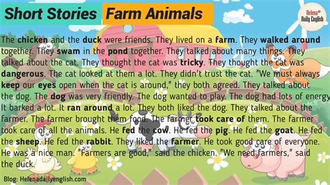 Short Stories in English: Farm Animals