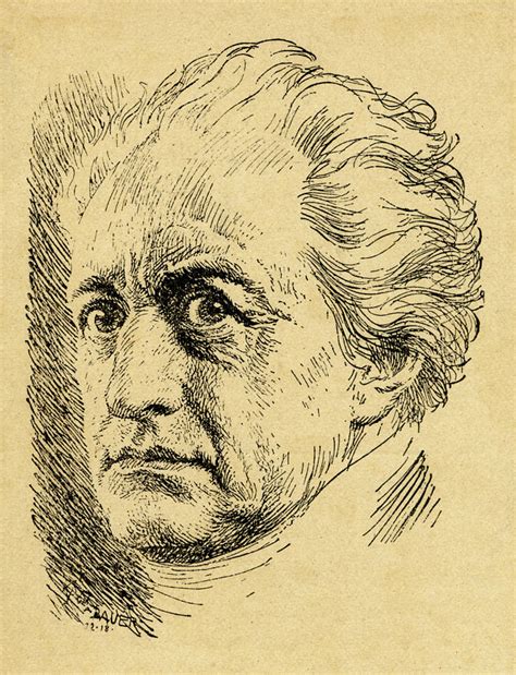 Johann Wolfgang Von Goethe Portrait Drawing by English School