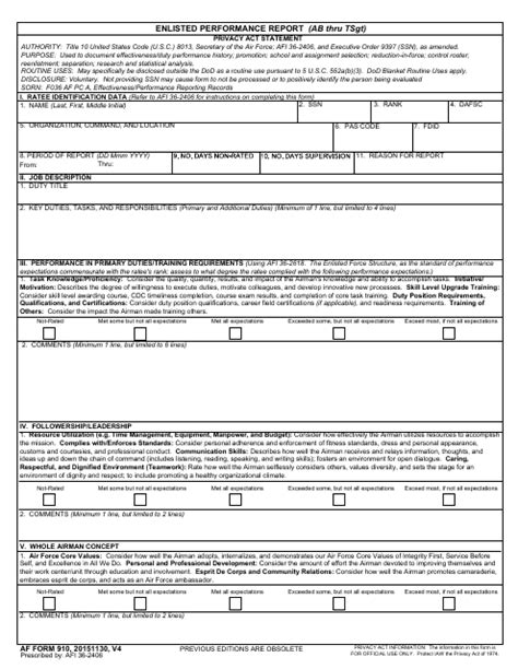 AF Form 910 - Fill Out, Sign Online and Download Fillable PDF ...