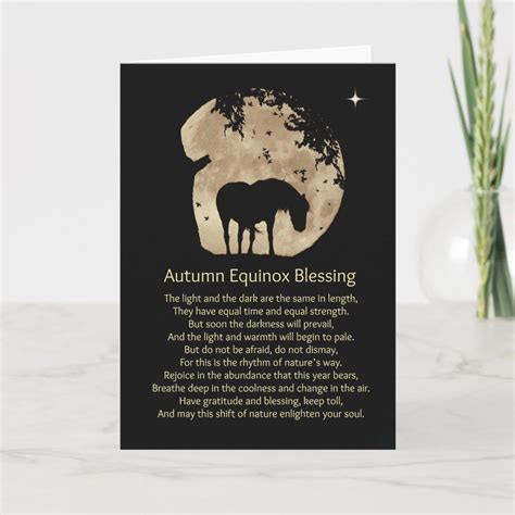 Autumn Equinox Blessings Card with Horse | Zazzle | Solstice and ...