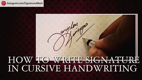 Cursive V Signature : This is a simple video of ...