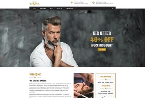 Barber Shop Website Template Collection