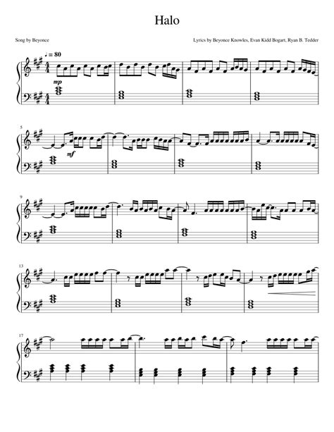 Halo by Beyonce (Piano) Sheet music for Piano (Solo) | Musescore.com