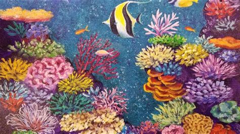 Acrylic painting, coral underwater, unique piece - craibas.al.gov.br