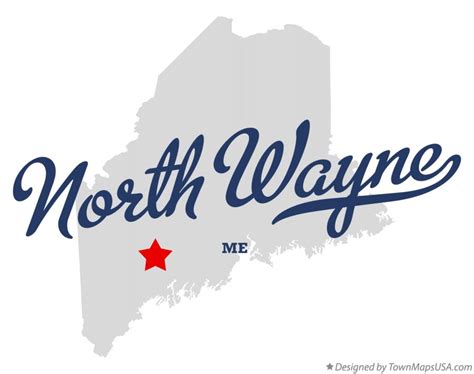 Map of North Wayne, ME, Maine