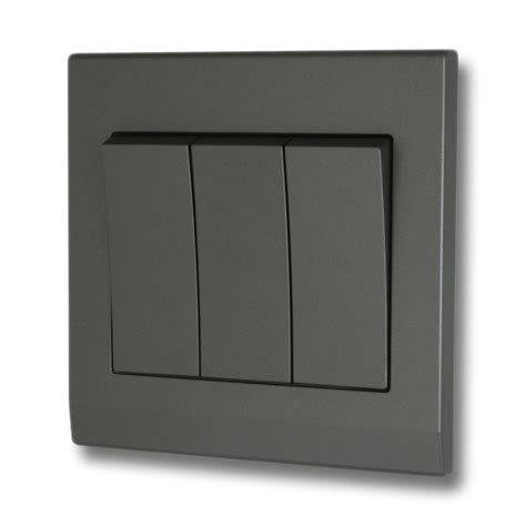 Retrotouch Simplicity Mid Grey Light Switch (3 Gang) | Modern light ...