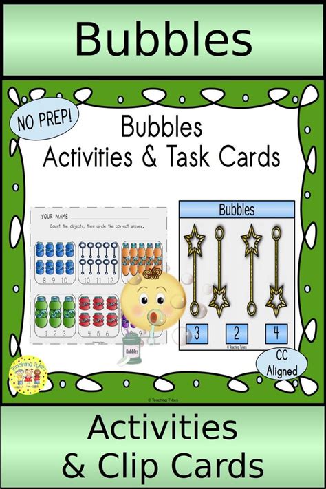 Bubbles Activities and Task Cards | Bubble activities, Clip cards, Task ...