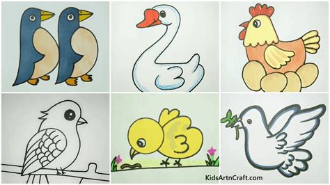 Easy Bird Drawings for Kids - Kids Art & Craft