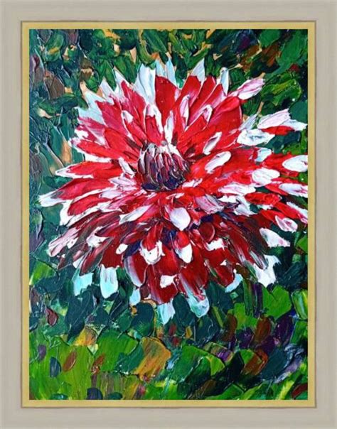 Dahlia art floral painting Original artwork Dahlia painting | Etsy