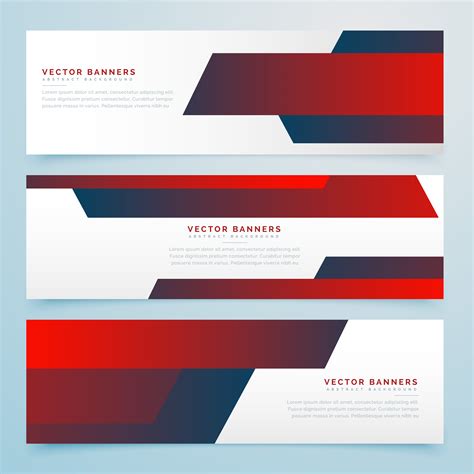 red abstract business banners vector template set - Download Free ...