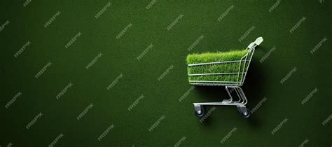 Premium Photo | Generative AI shopping cart on grass and moss ...