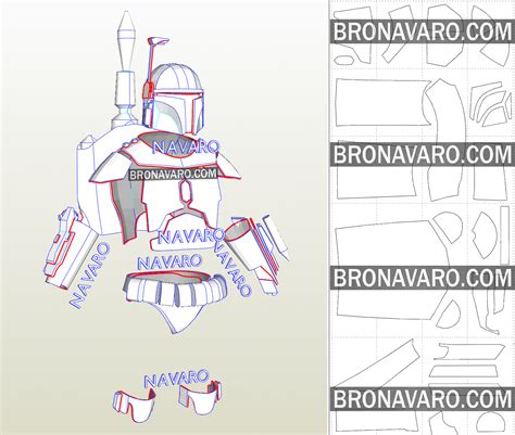 BOBA FETT Armor Template | Boba Fett Full Armor Pepakura – NAVARO