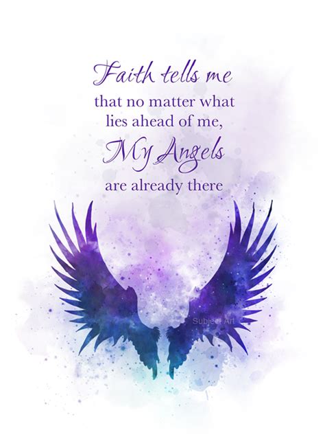 Angel Wings Quote ART PRINT Inspirational, Faith, Gift, Wall Art, Home ...