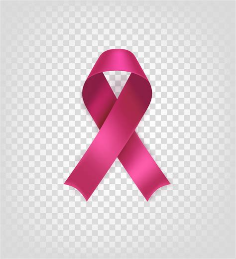 Pink ribbon isolated on transparent background. Breast cancer awareness ...