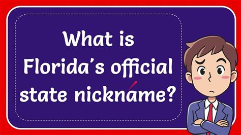 What is Florida's official state nickname? - YouTube