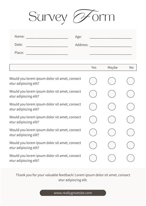 Blank Survey Template Free - Printable Online