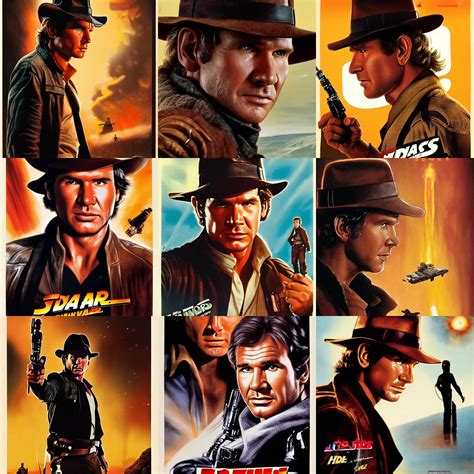 side view of han solo facing indiana jones, movie | Stable Diffusion ...