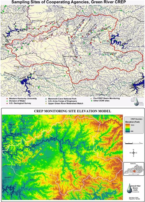 The locations of water quality sampling in the stream network and ...