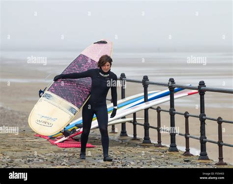 Surfer, surfing, Saltburn by the sea, North Yorkshire, England. UK ...