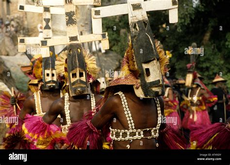 Masked Dogon dancers, Dogon Country, Mali, West Africa Stock Photo - Alamy