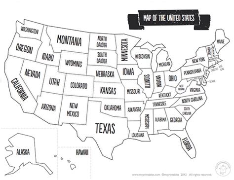 50 States Map Worksheet Printable Map - Printable Worksheets