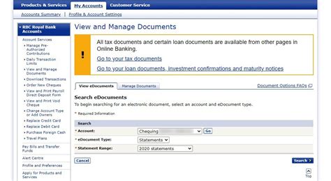 Access Your Account Statement - RBC Royal Bank