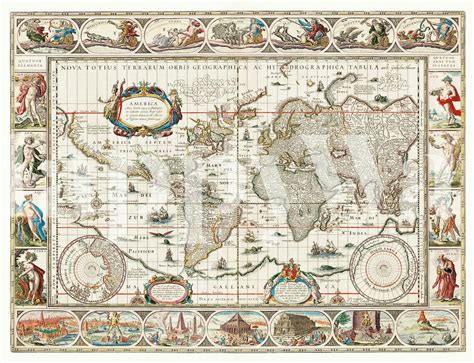 Antique World Map 2 Wallpaper - Vintage and Historical Wall Art