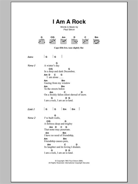 I Am A Rock by Simon & Garfunkel - Guitar Chords/Lyrics - Guitar Instructor