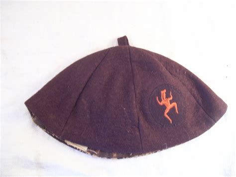 1960s Brownie Girl Scout Beanie Cap Hat Uniform