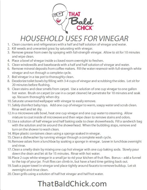 20 Household Uses for Vinegar + free printable — That Bald Chick®