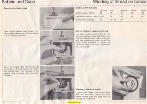 Bernina 830 Sewing Machine Instruction Manual