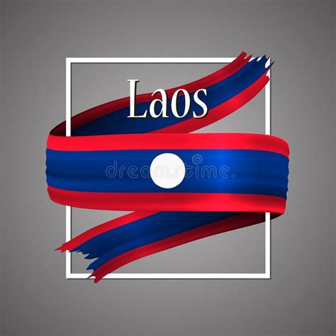 Laos Flag. Official National Colors. Laos 3d Realistic Ribbon. Waving ...