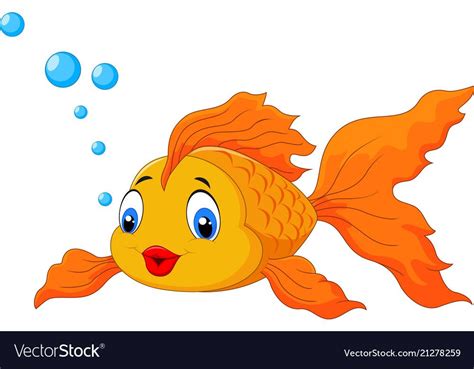 Happy goldfish with bubbles. Download a Free Preview or High Quality ...