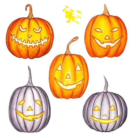 Set of watercolor pumpkins for halloween isolated 11136563 Vector Art ...