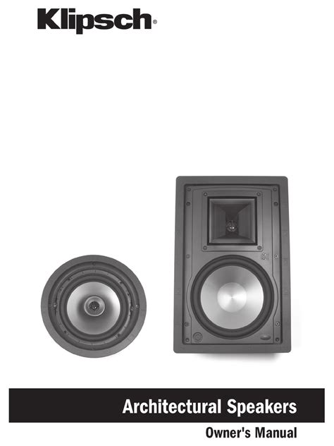 KLIPSCH ARCHITECTURAL SPEAKERS OWNER'S MANUAL Pdf Download | ManualsLib