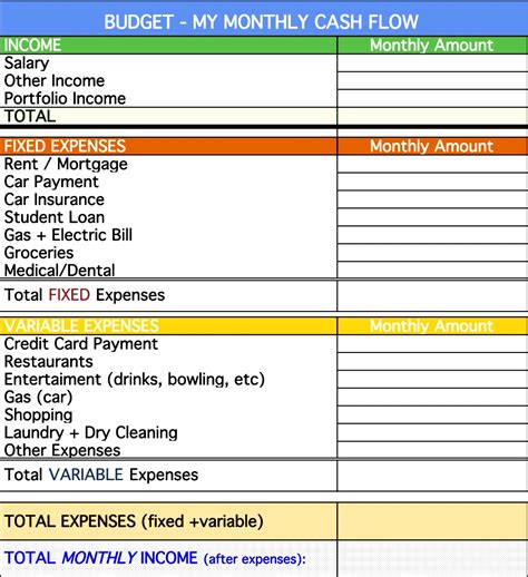 Department Budget Template Excel