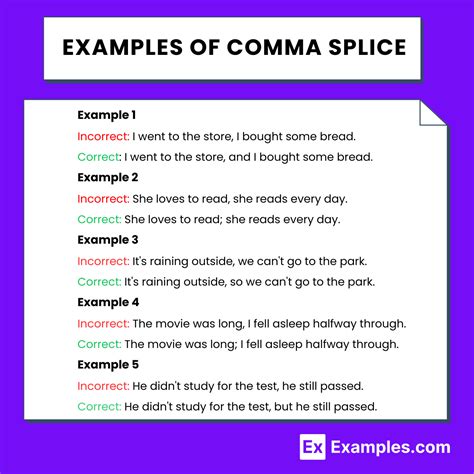 Comma Splice - 28+ Examples, Rules, How to Fix, PDF