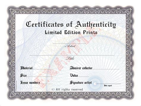 16+ Certificate of Authenticity Samples | Sample Templates