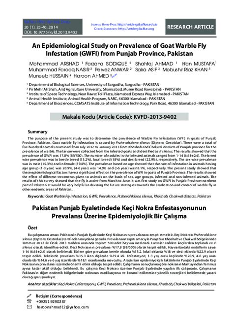 (PDF) An Epidemiological Study on Prevalence of Goat Warble Fly ...