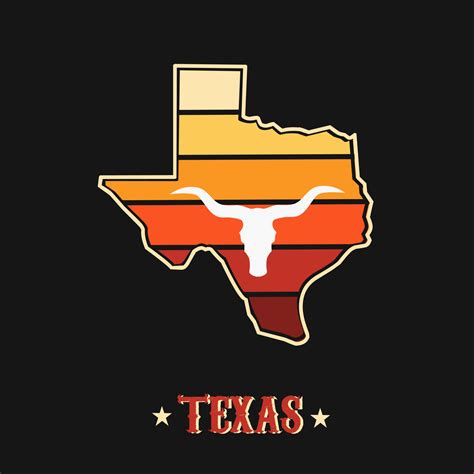 illustration vector of texas map with sunset color perfect for symbol ...