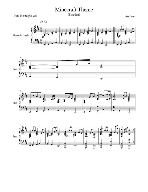 Minecraft Theme Sheet music for Piano (Solo) | Musescore.com