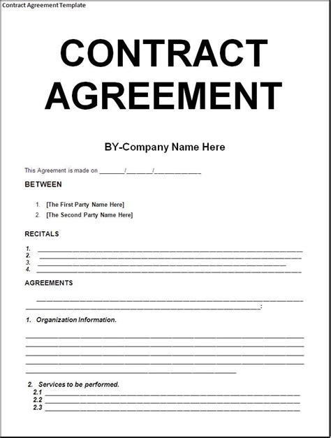 Contract Agreement Template